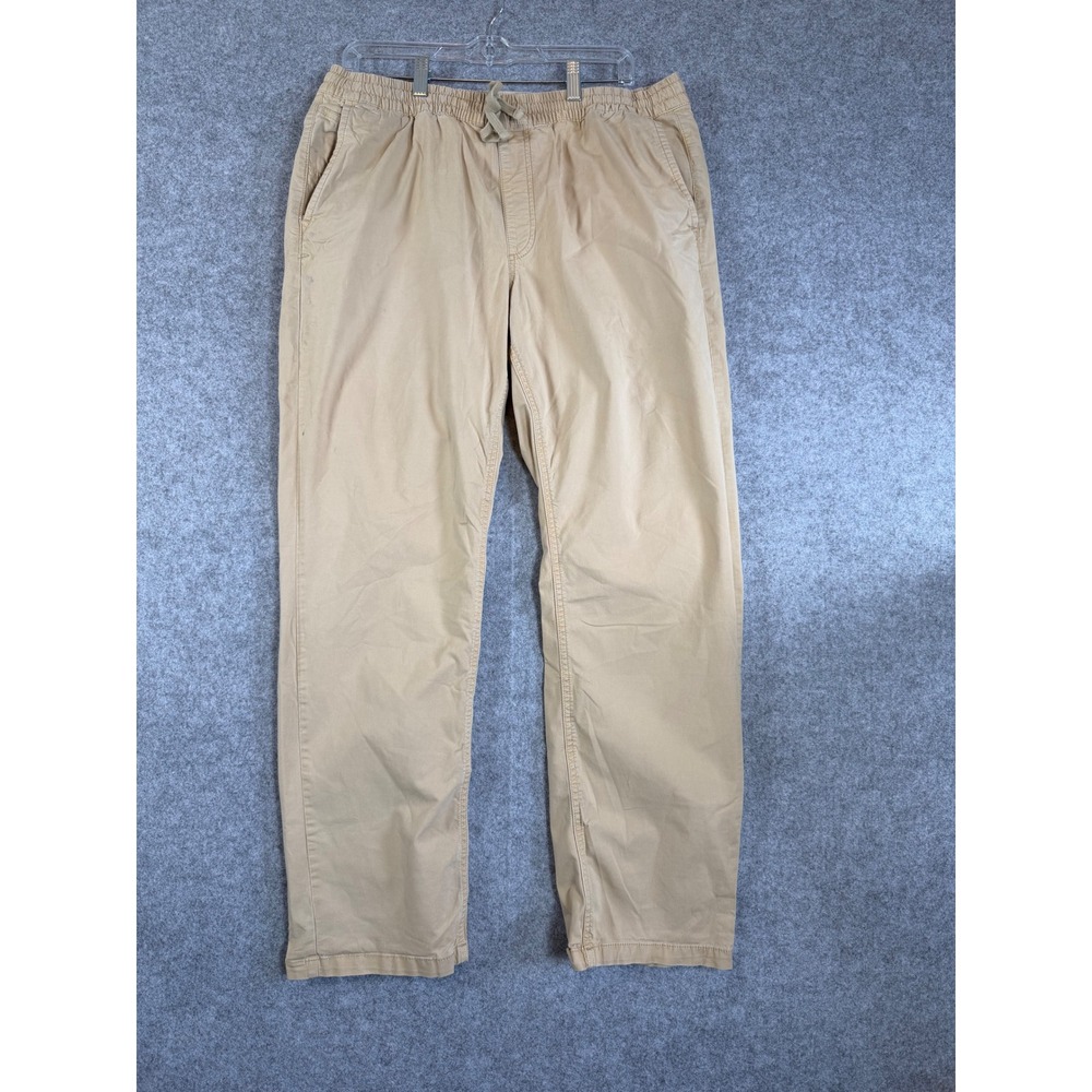 Vans Range Elastic Pants Mens Large Tan Good Relaxed Fit Chino Skateboard